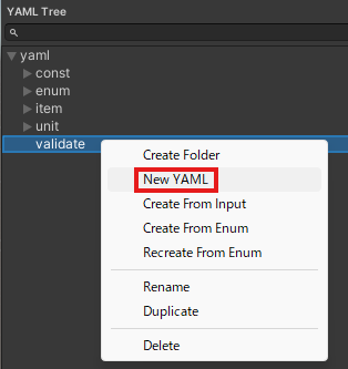 Validate folder menu
